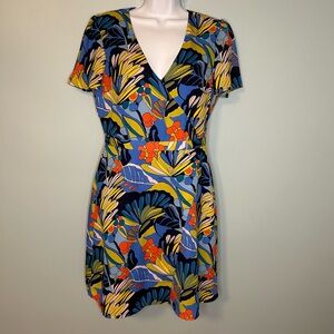 J Crew Mercantile Colorful Bold Tropical Print Romper, Size 4